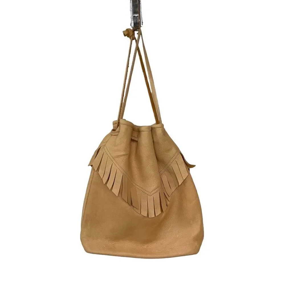 Handmade Leather Boho Hand Held Wristlet Bag